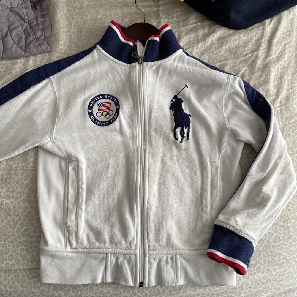 Ralph Lauren polo USA Olympic sweatshirt with Francis and white and blue pony